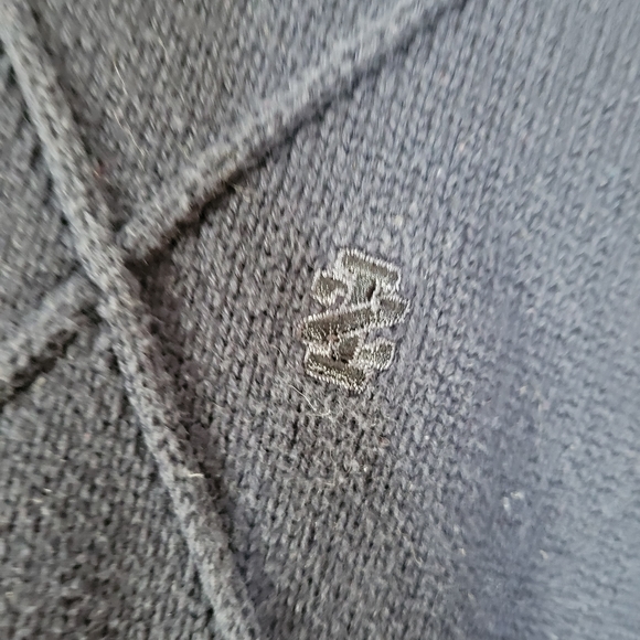 Mens Izod 100% Cotton Navy on Navy Diamond pattern Sweater Size Large - Picture 3 of 10